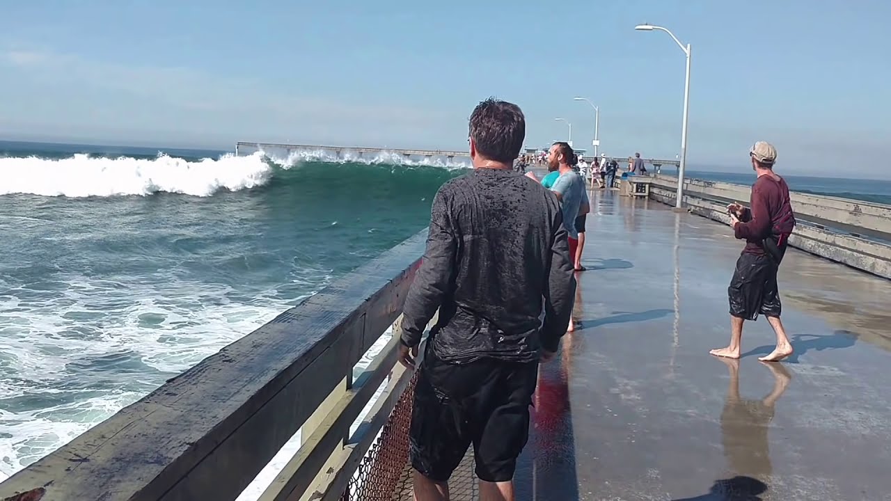 Big wave wets tourist funny #fun #sandiegojohnnysurf #subscribe