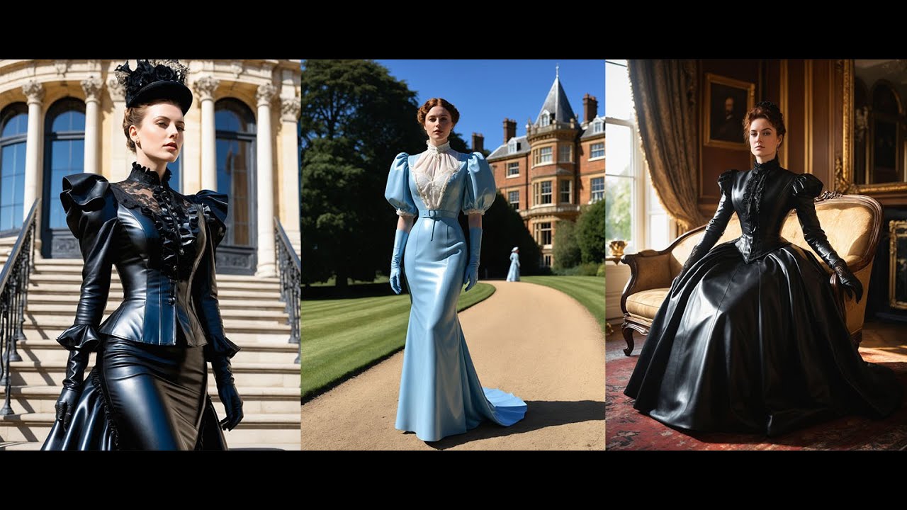 Step into Elegance The Allure of Victorian and Edwardian Leather Dresses #mature #governess #leather