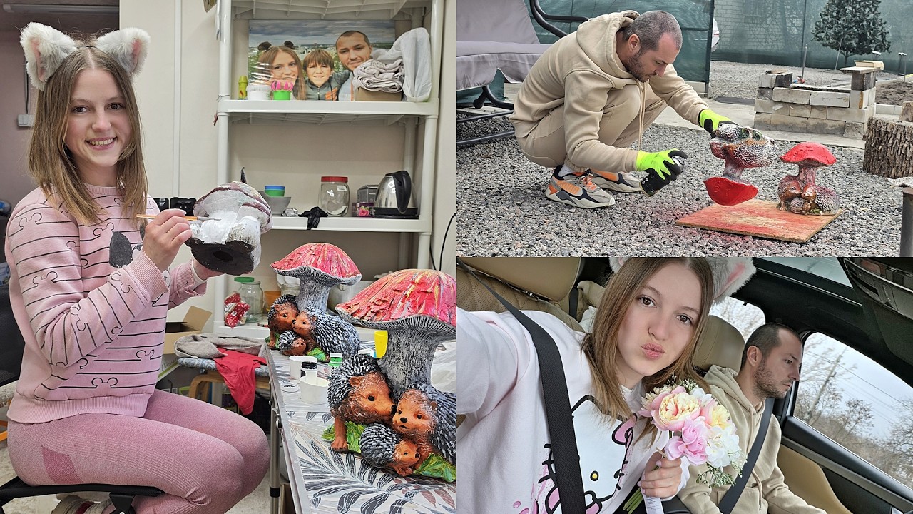 Таня мастер на все руки. Реставрация ещё трёх фигурок на даче