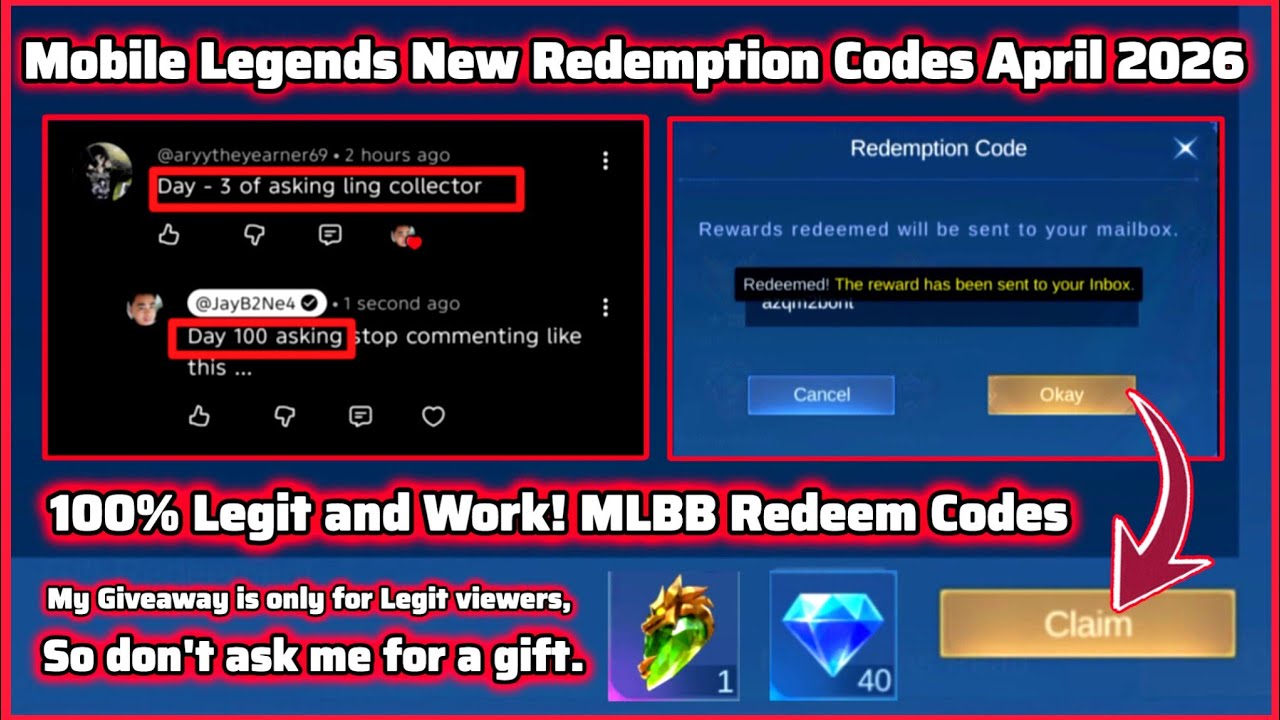 Новые промокоды Mobile Legends от 6 апреля 2026 года. Промокоды MLBB &mdash; не просите подарков! 100% ...