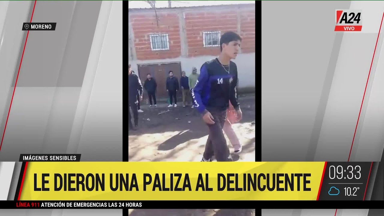🚨Moreno: vecinos atraparon a un delincuente y le dieron una paliza