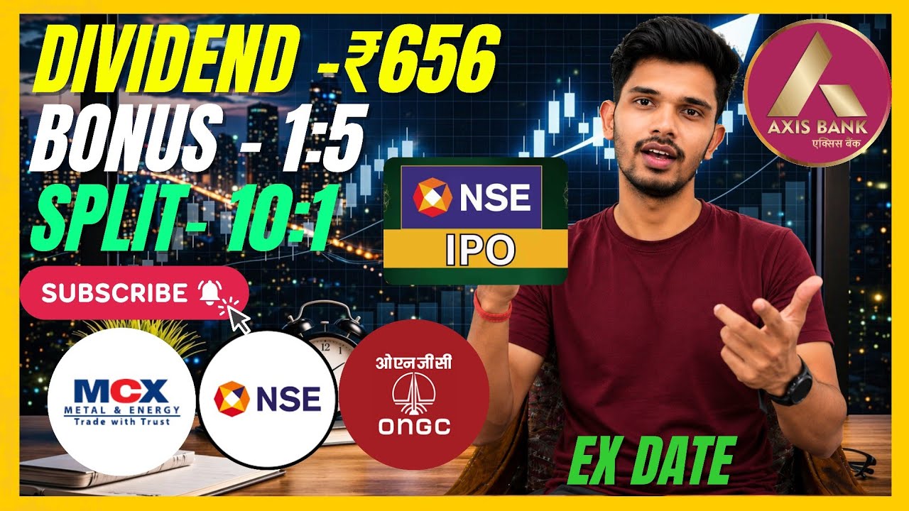 NSE | MCX India | ONGC | Axis Bank Stocks Declared BIG Dividend+Bonus+Split | Ex Date