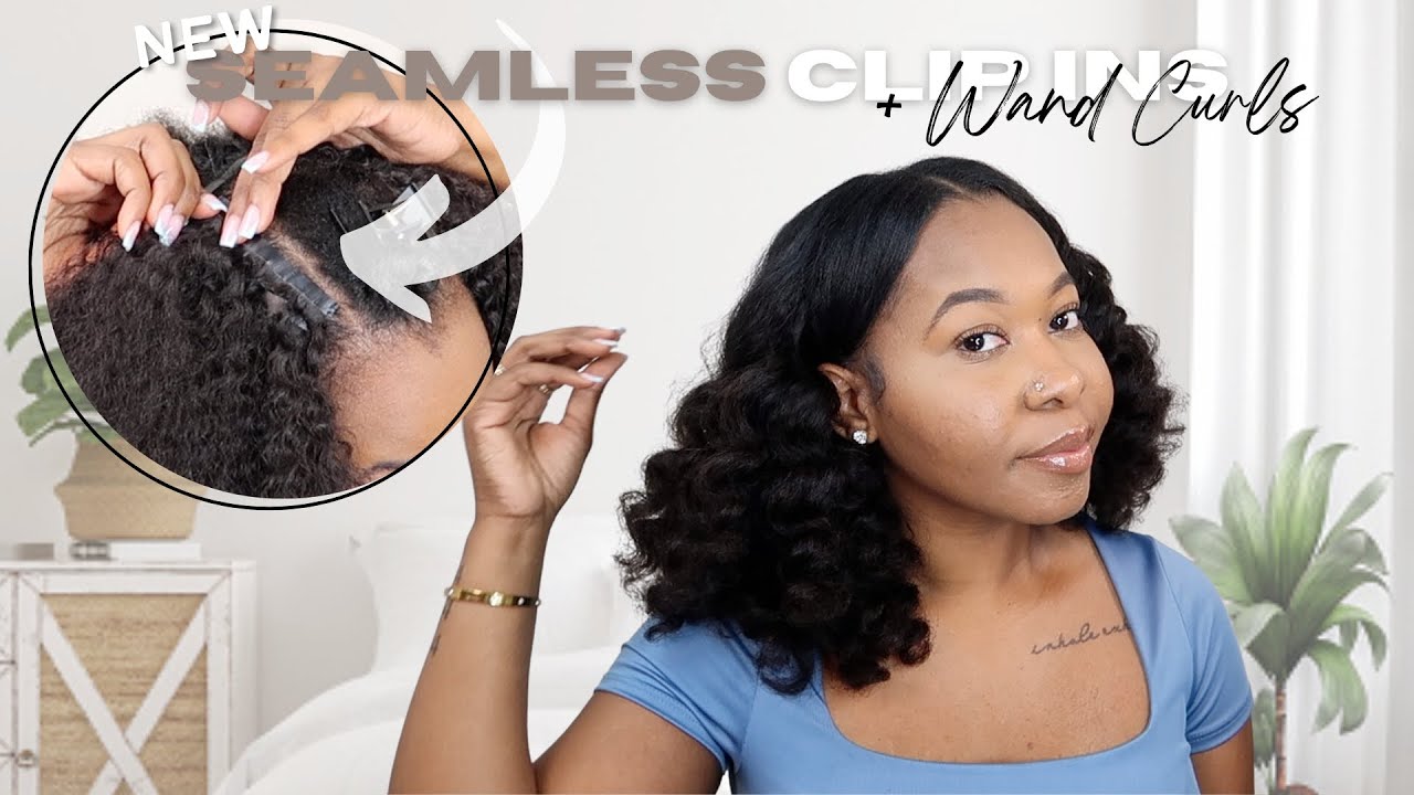 NEW! Seamless Clip-Ins Install + Easy Wand Curls On Blown Out Natural Hair | BetterLength