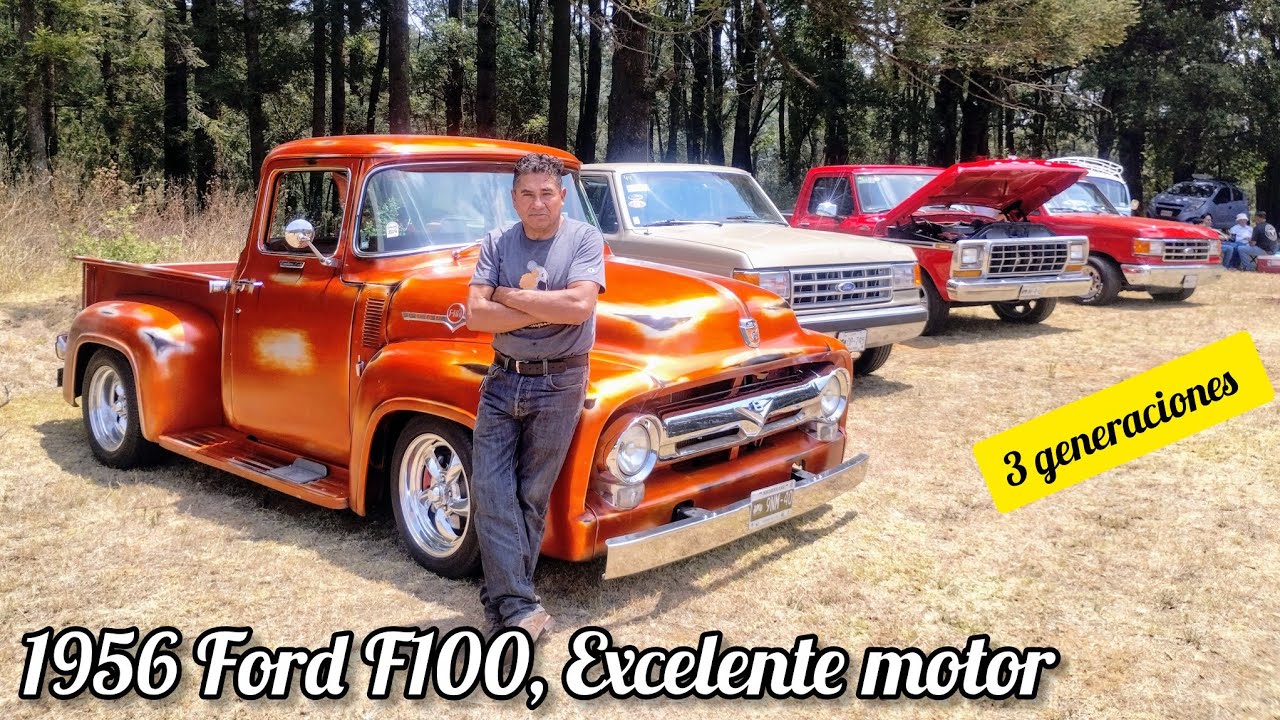 1956 Ford F100, con toda la Farmacia, 3 Generaciones de Ford Pickup.