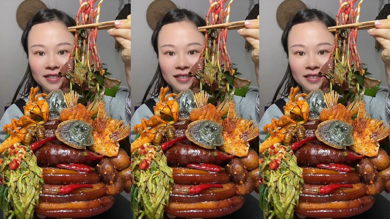 🔥 Homemade Mukbang | Braised Pork, Water Spinach, Eggs & Super Spicy Chili 🌶️ | Super delicious