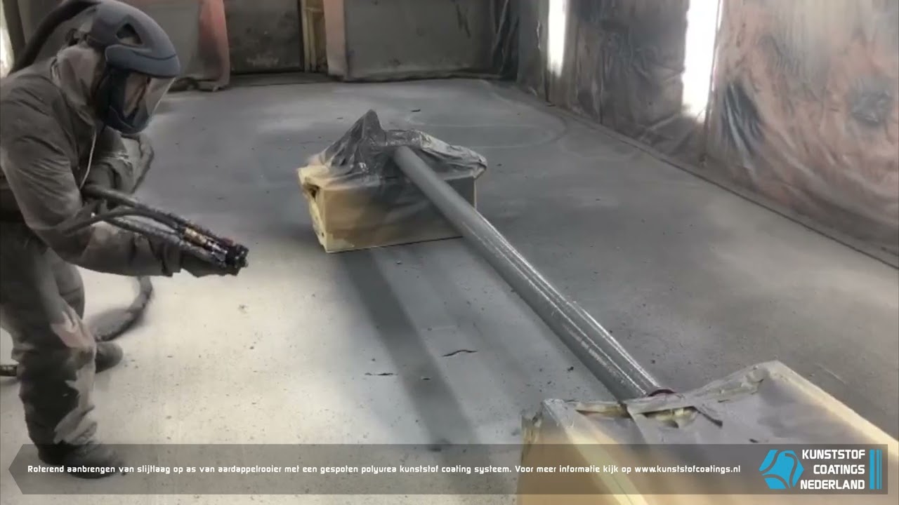 As van aardappelrooier voorzien van slijtlaag - Gespoten kunststof coating -polyurea hotspray