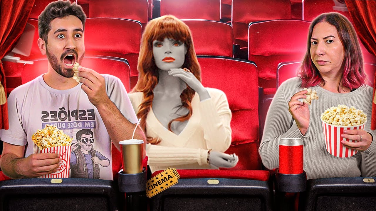 LEVAMOS UMA MANEQUIM AO CINEMA E DEU CONFUS&Atilde;O | Gabriel e Shirley 2.0