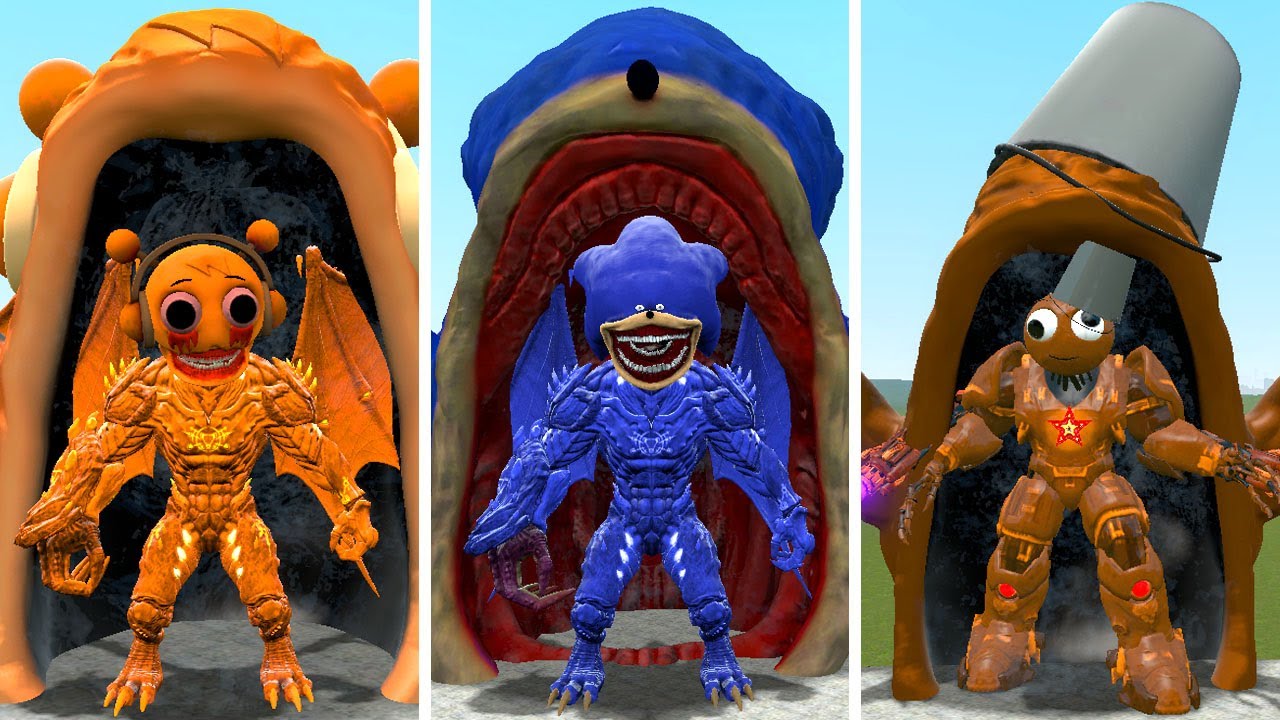EVOLUTION OF THREE FORCES: SONIC EXE, SPRUNKI OREN VS SPRUNKI BROWN - WHO IS THE STRONGEST? In Gmod!