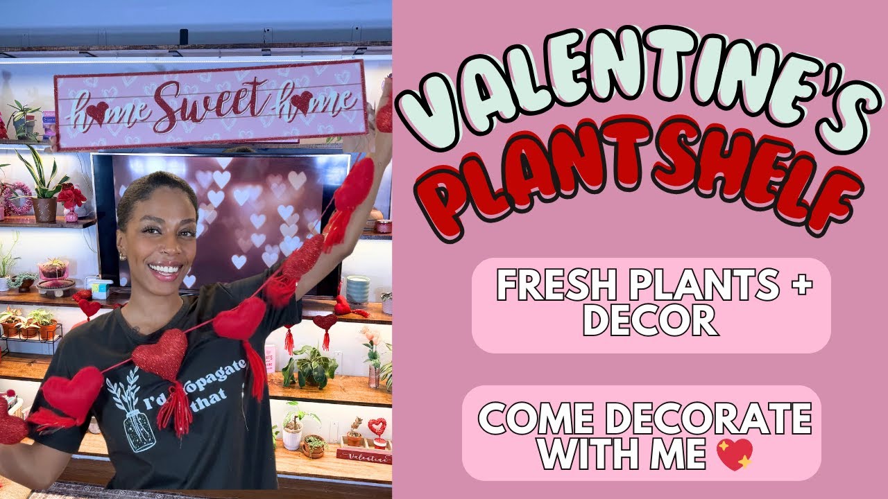 Decorating My Plant Shelves | Valentine’s Reset 🌿💖