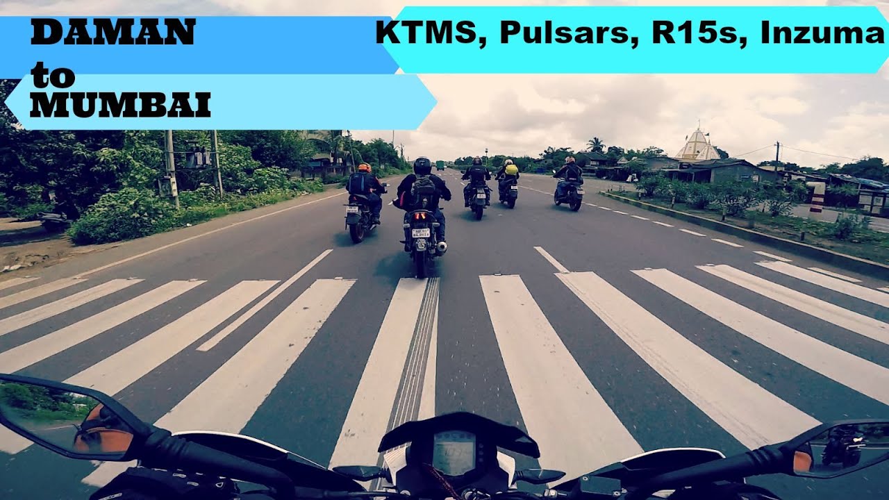 Gujarat (Daman) to Mumbai | Pulsar RS200, R15, RC 390, Duke 200, Inzuma | Gopro hero 4 black
