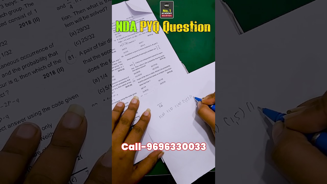 Math Probability: Important Questions for NDA Exam 🚀 | NDA Math Exam Preparation - MKC