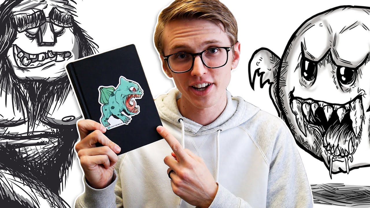 Drawing Bigfoot and Boo in Haddy the Creator's Art Style