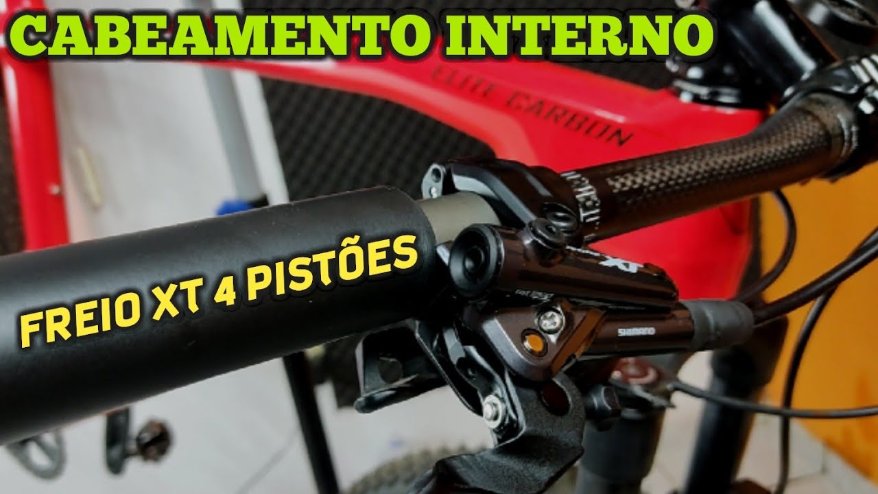 Como passar cabos e conduítes dentro do quadro e instalação freio Shimano XT M8120 4 pistoes