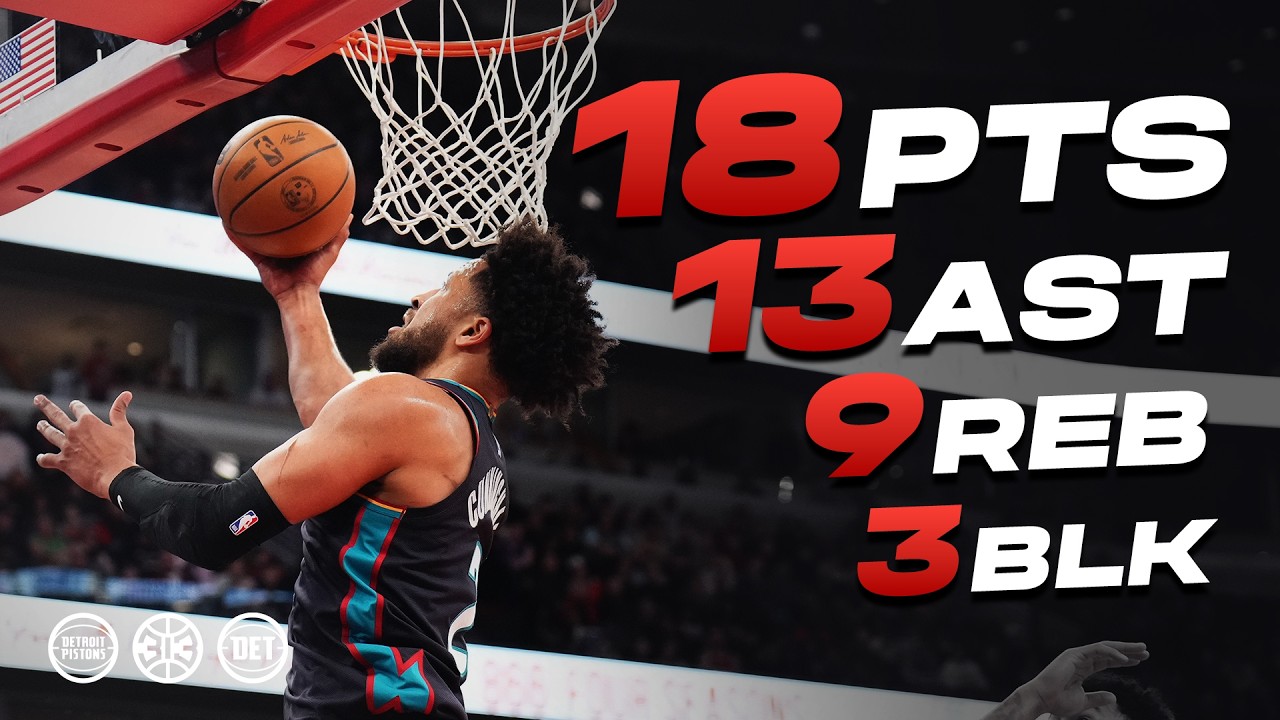 Cade Cunningham Does It All in Win Over Bulls | 18 PTS, 13 AST, 9 REB & 3 BLK #nba  #cadecunningham