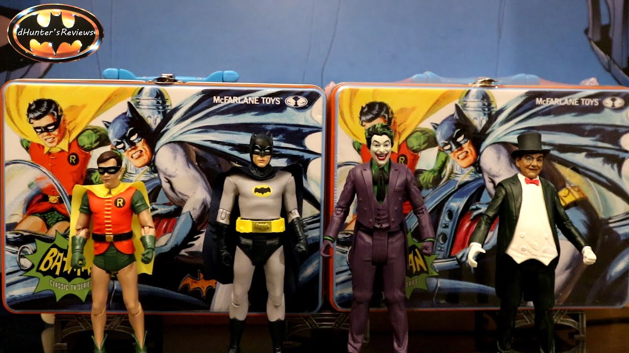 McFarlane Batman 1966 Retro Lunch Box 4 Pack Adam West, Robin, Joker, Penguin Action Figure Review