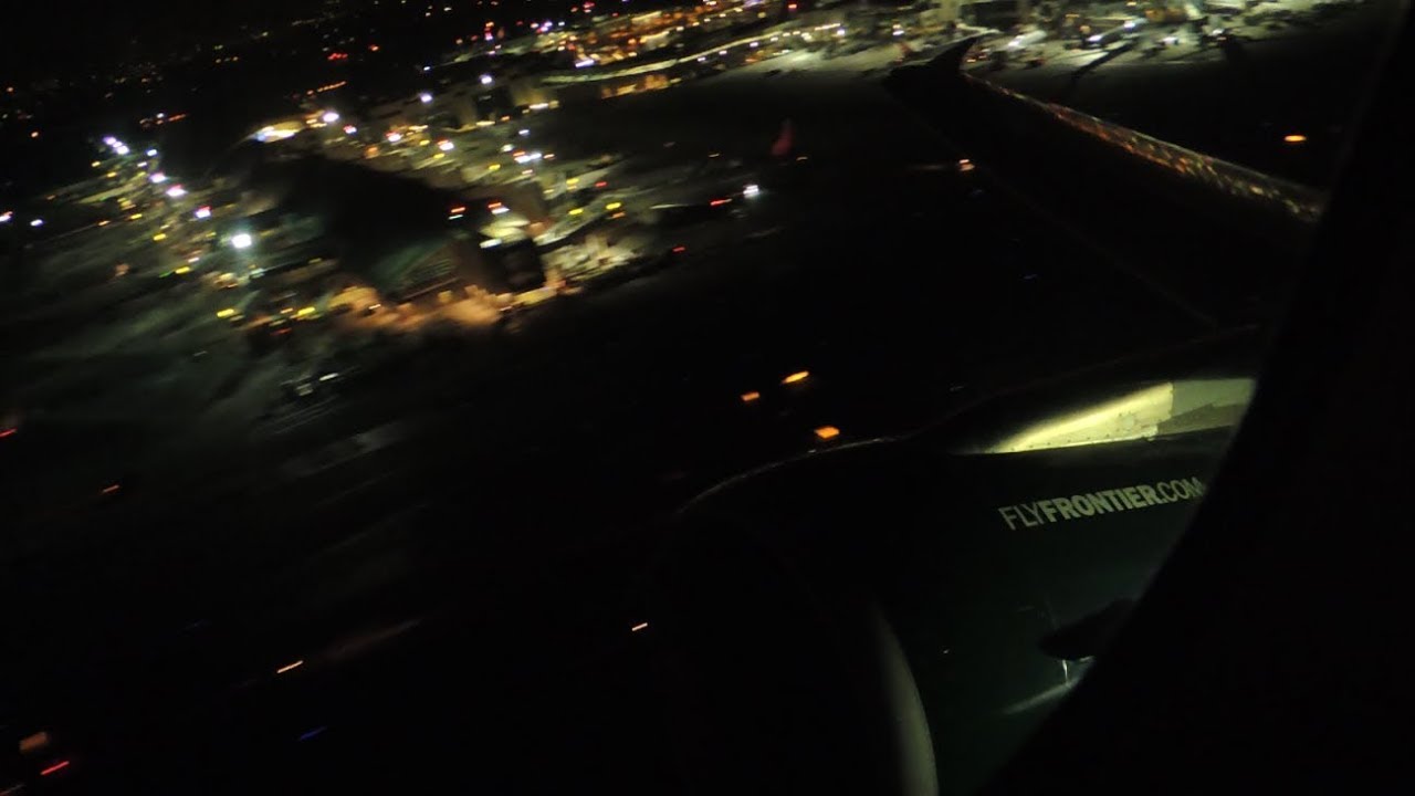 Frontier Airlines Airbus A320-214 [N201FR] push back, taxi, and takeoff from LAX