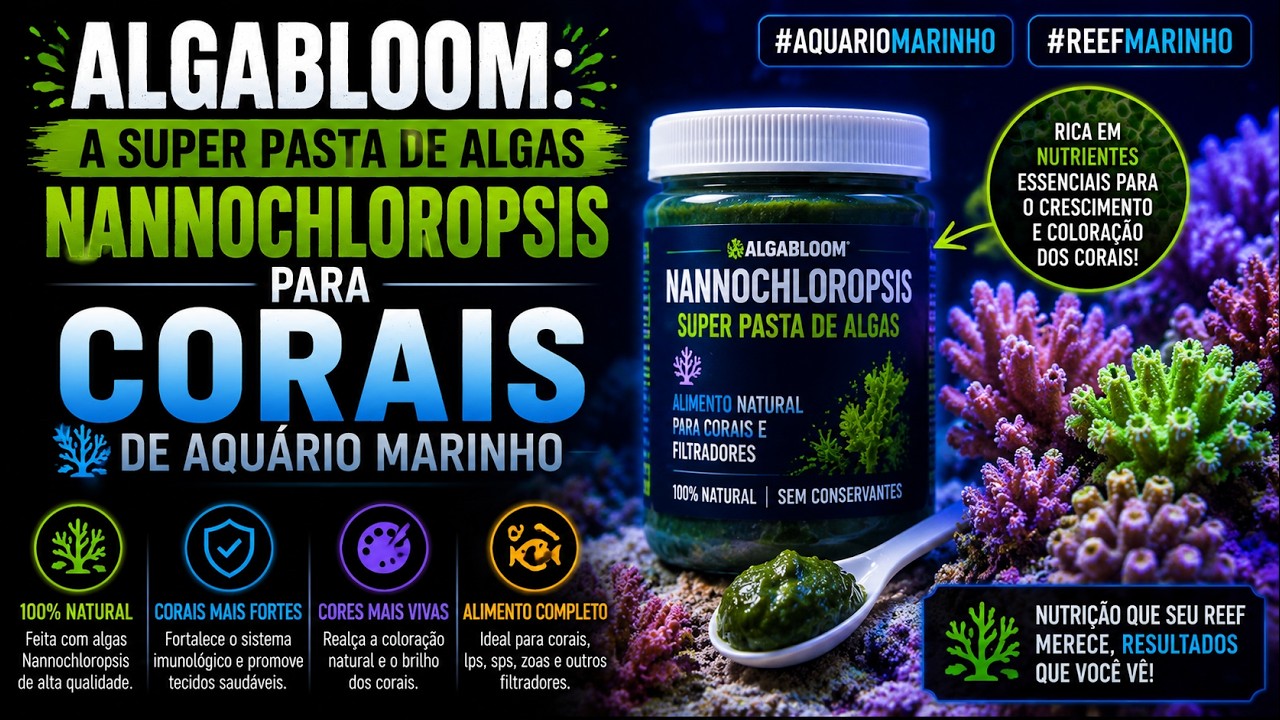 ALGABLOOM-A SUPER PASTA DE ALGAS NANNOCLOROPSIS-ALIMENTO PARA CORAIS E CRIA&Ccedil;&Atilde;O PEIXES MARINHOS...