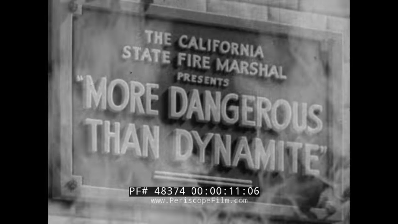HOUSEHOLD ACCIDENTS & GASOLINE FIRES 1940s FIRE MARSHALL FILM  