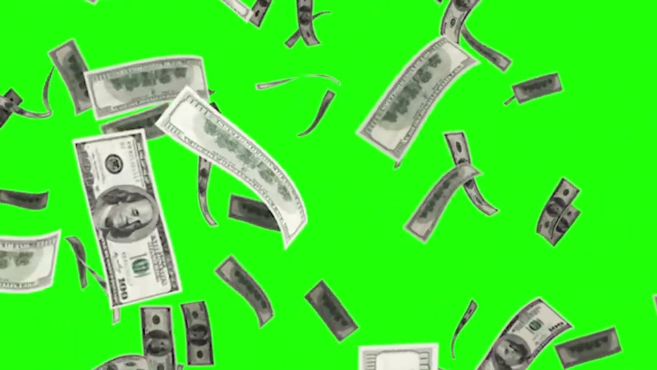 4k green screen dollar money for youtube  free