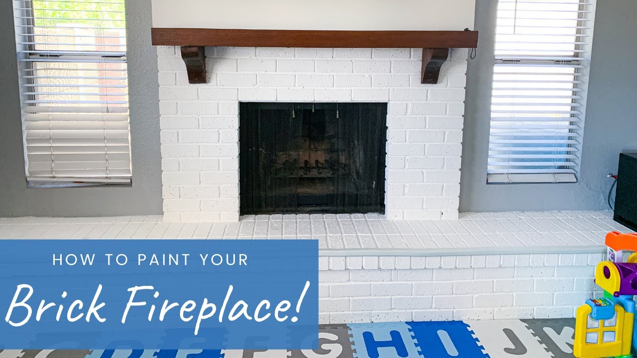 How to Paint a Brick Fireplace|DIY Fireplace Makeover|Mary Mae