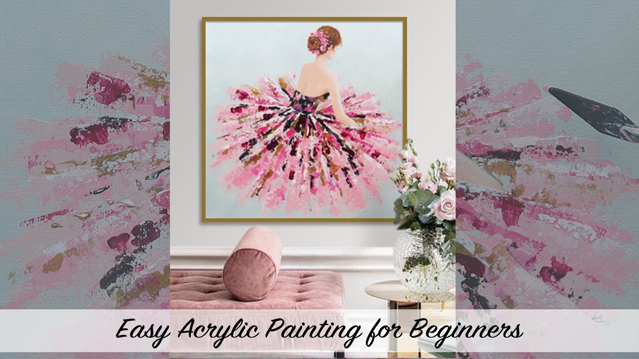 Easy acrylic painting / Ballet Dress / Painting for beginners step by step
