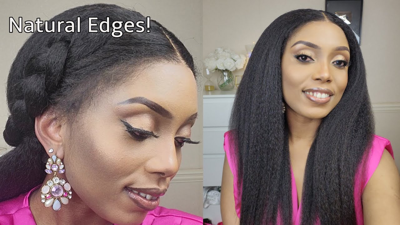 😱NATURAL LOOK🔥4C EDGES WIG NO GLUE INSTALL TUTORIAL FOR BEGINNERS THIN EDGES FRIENDLY FT MYFIRSTWIG