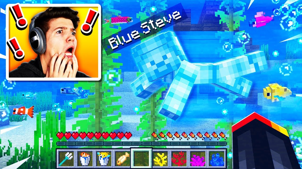 I Found Blue Steve Underwater in Minecraft! (MCPE)