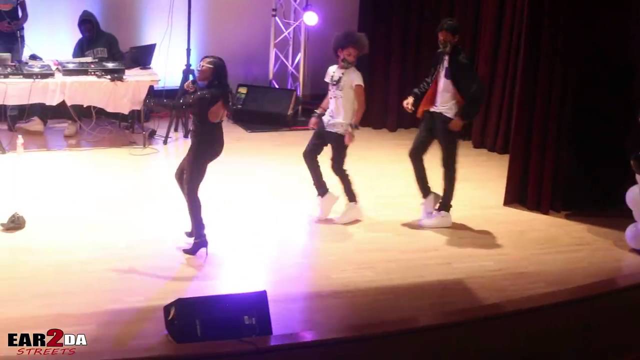 Ayo & Teo on stage dance battle between The BlackOut Crew while MobDiva Performs Live at EMU