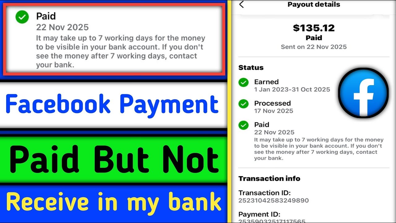 Facebook Payment Paid But Not Receive In My Bank Account| Facebook Payment Paid Problem