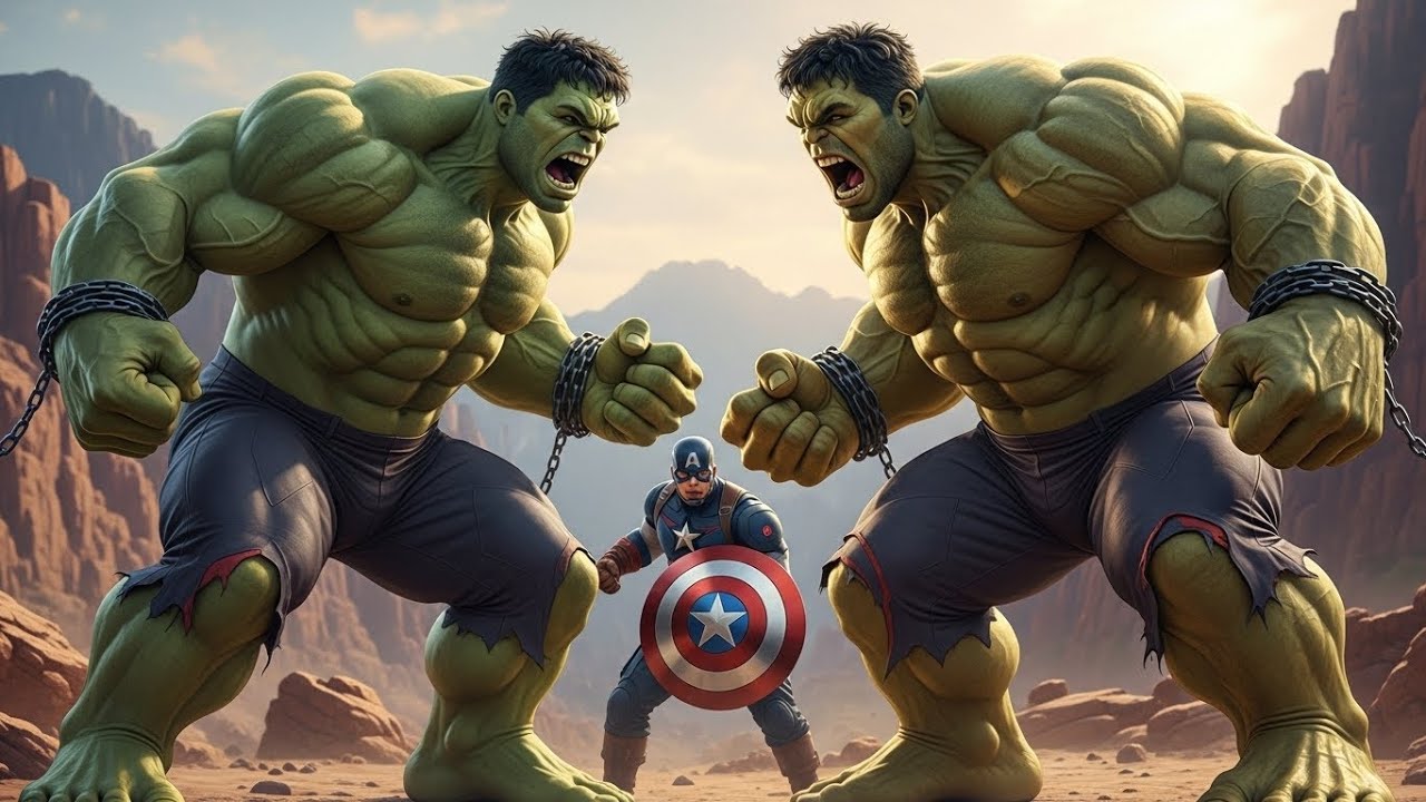 Green HULK vs Yellow HULK EPIC BATTLE: However, CAPTAIN AMERICA's Shield Saves the City