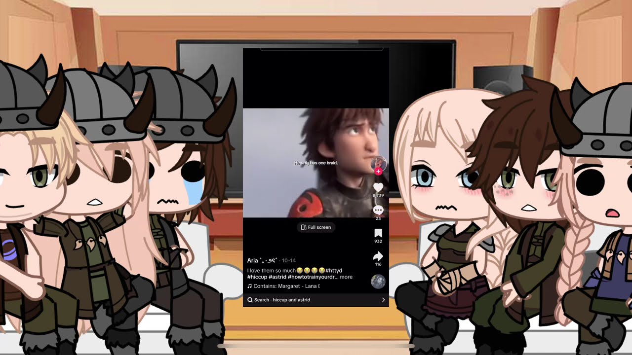 Httyd react to hiccup x Astrid| gacha club| last part