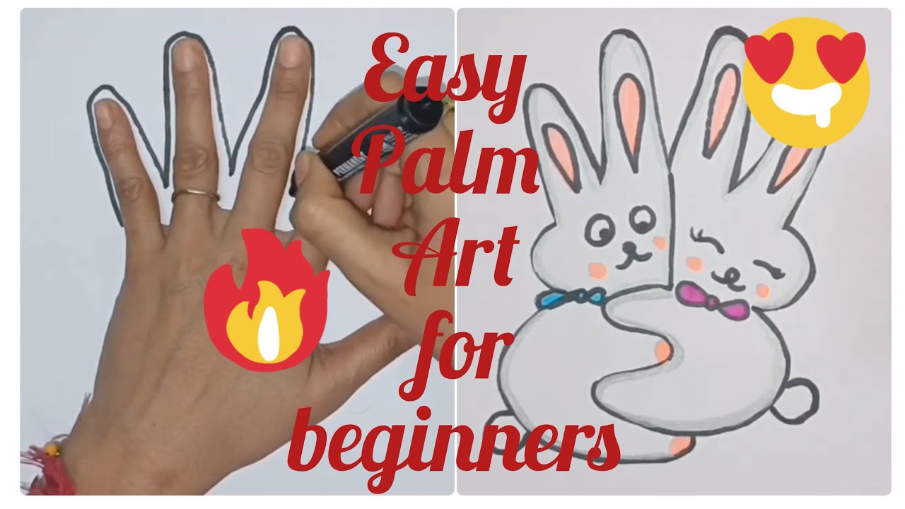 Palm Art Drawing Hacks for Beginners | 2  Easy Drawing Tutorial | surprise animals drawing for kids