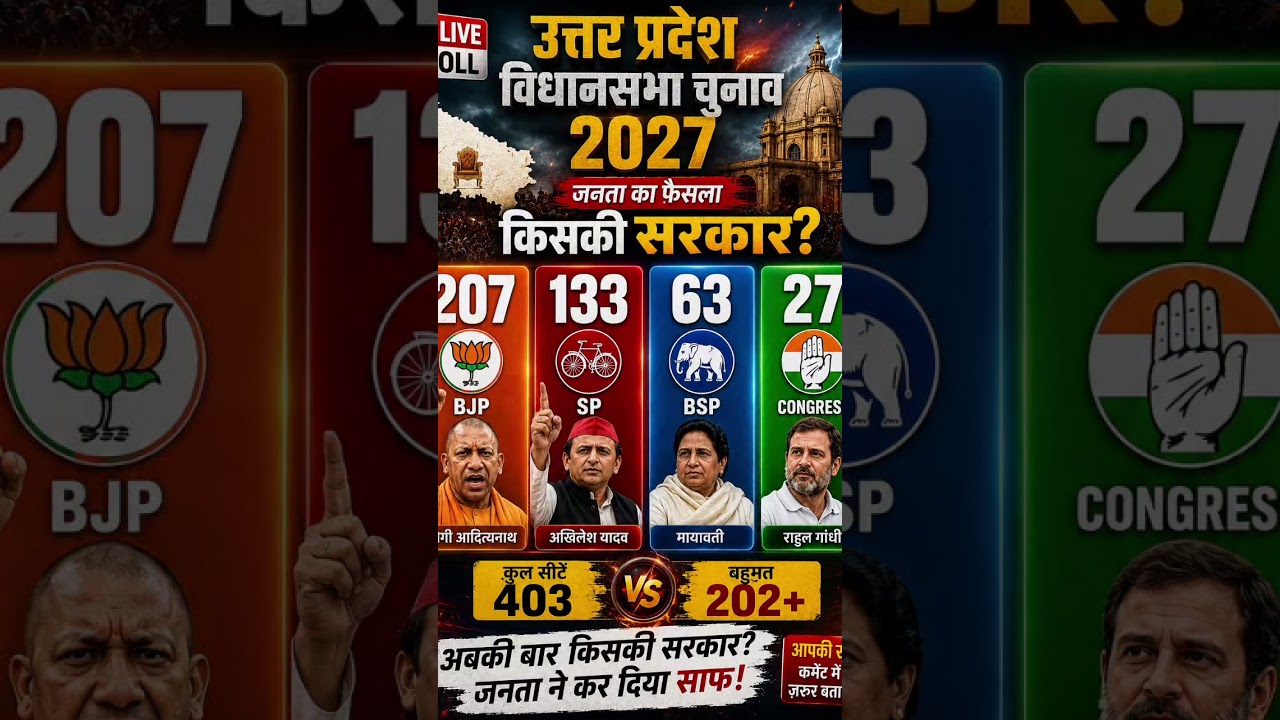 UP Assembly Election 2027 Opinion Poll: Which Party Is Winning How Many Seats? #viral #shorts #short