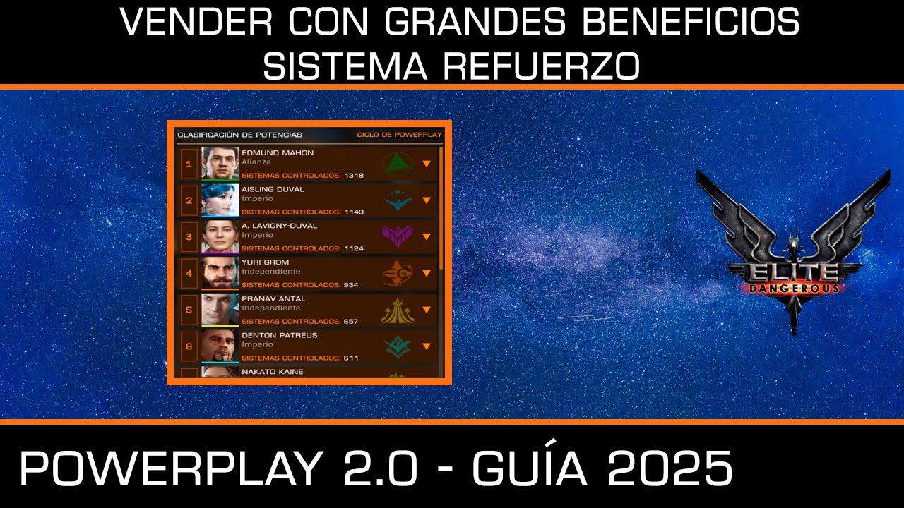 Vender con grandes beneficios sistemas refuerzo - Powerplay 2.0 - Guía 2025 - Elite Dangerous