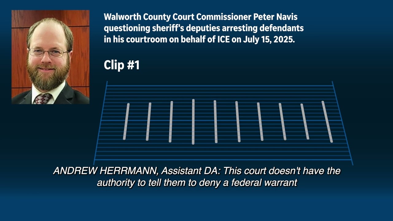 Walworth County Court Commissioner Peter Navis questions deputies making ICE arrest