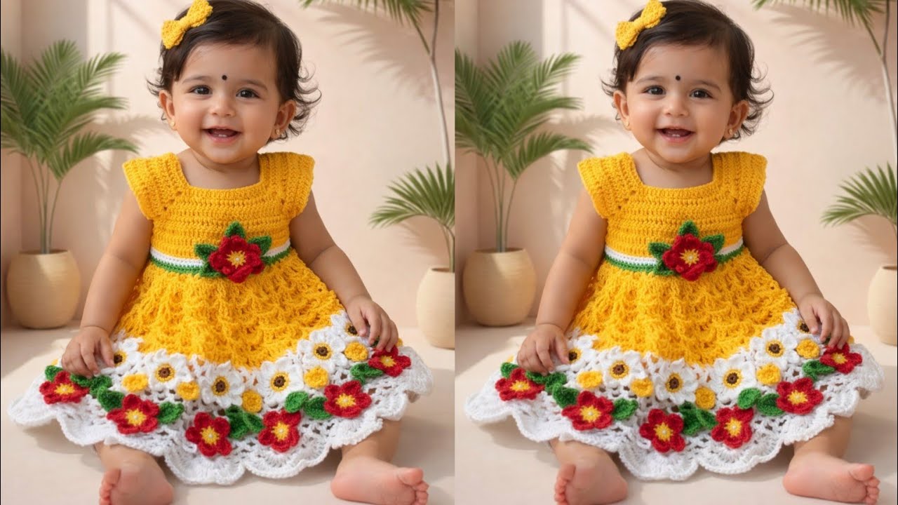How to make a crochet beautiful frock/ ANY SIZE...