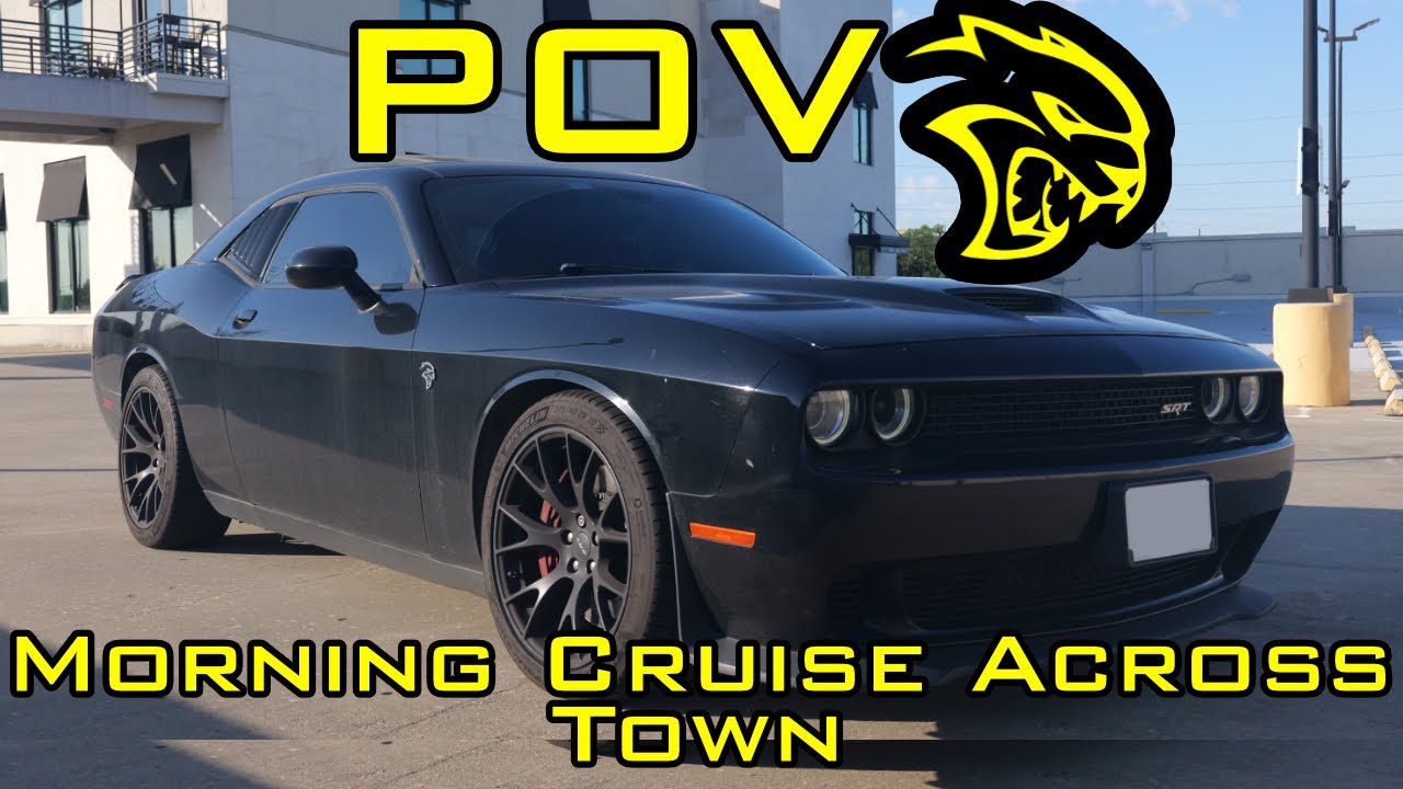 POV Drive in Dodge SRT HELLCAT Challenger (Manual 6 Speed) ASMR 4K  -  Morning Drive Around Town