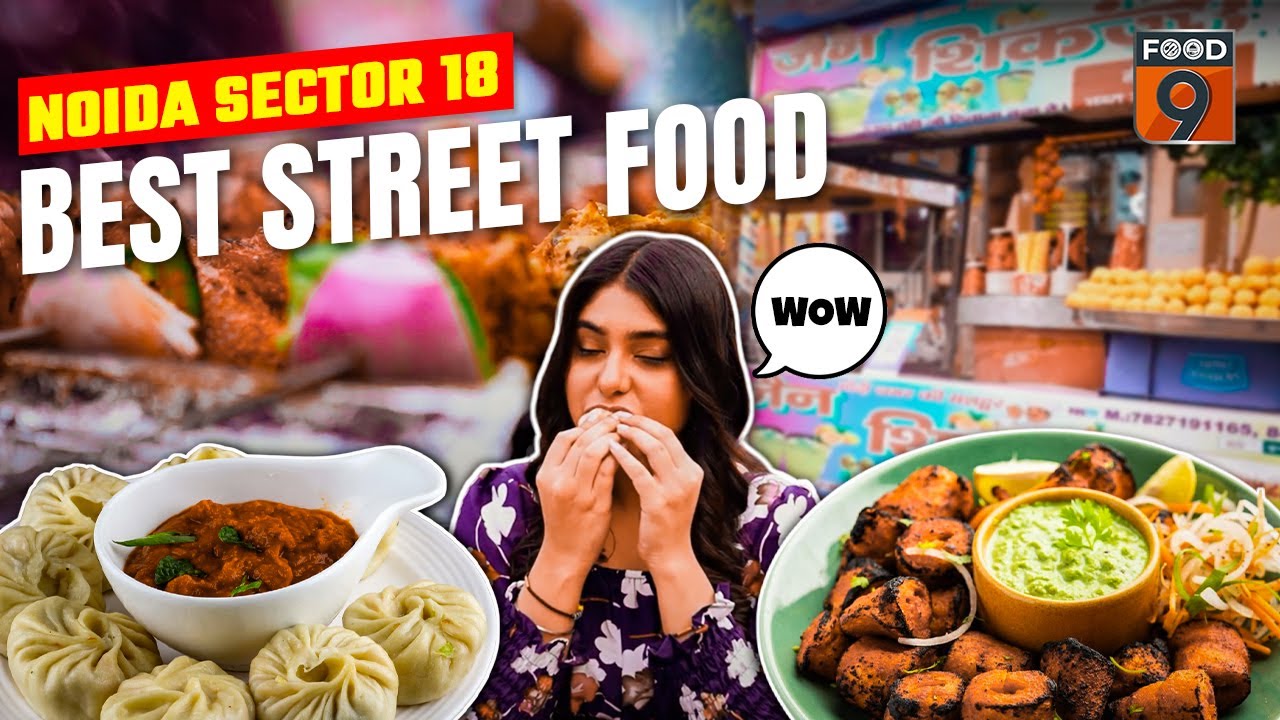 Craving Street Food? Noida Sector 18 Best Street Food Vlog | Momos | Chaat | Rolls 😋😍 #streetfood