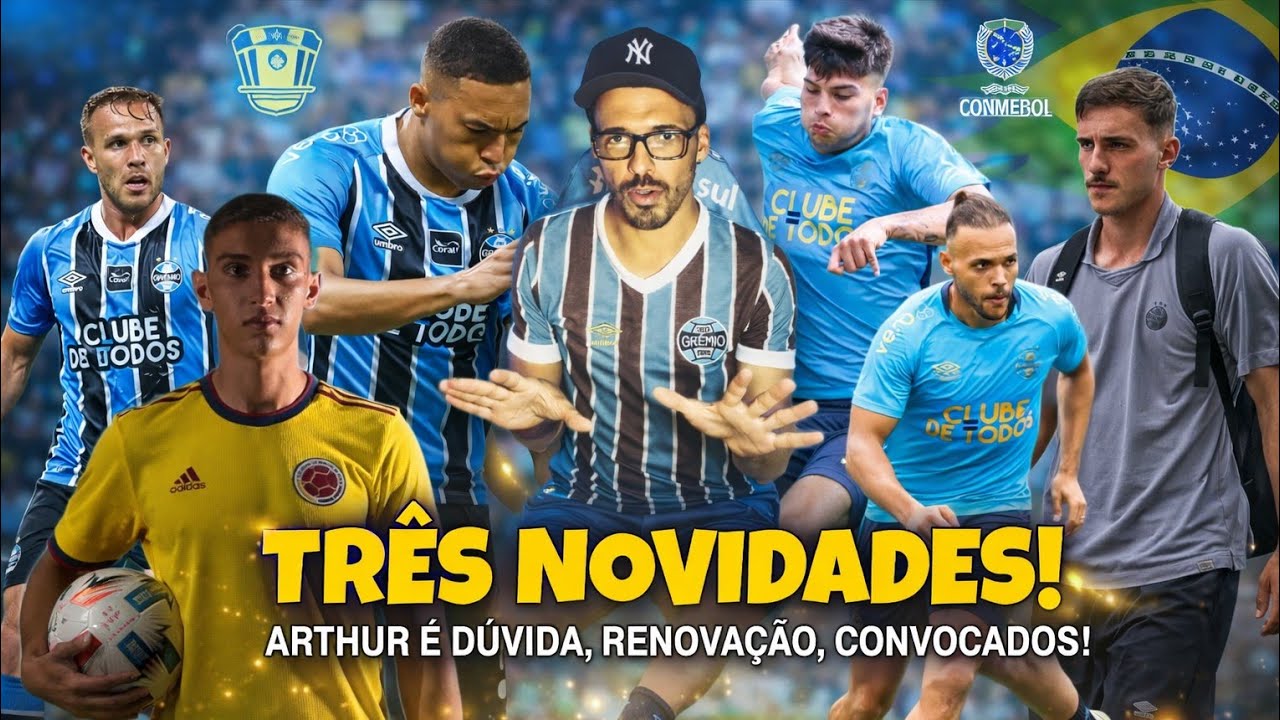 🔵 TRÊS NOVIDADES NO TIME, ARTHUR É DÚVIDA, VOLANTE SUBIU,  RENOVAÇÃO COM CARLOS VINÍCIUS, CONVOCADOS