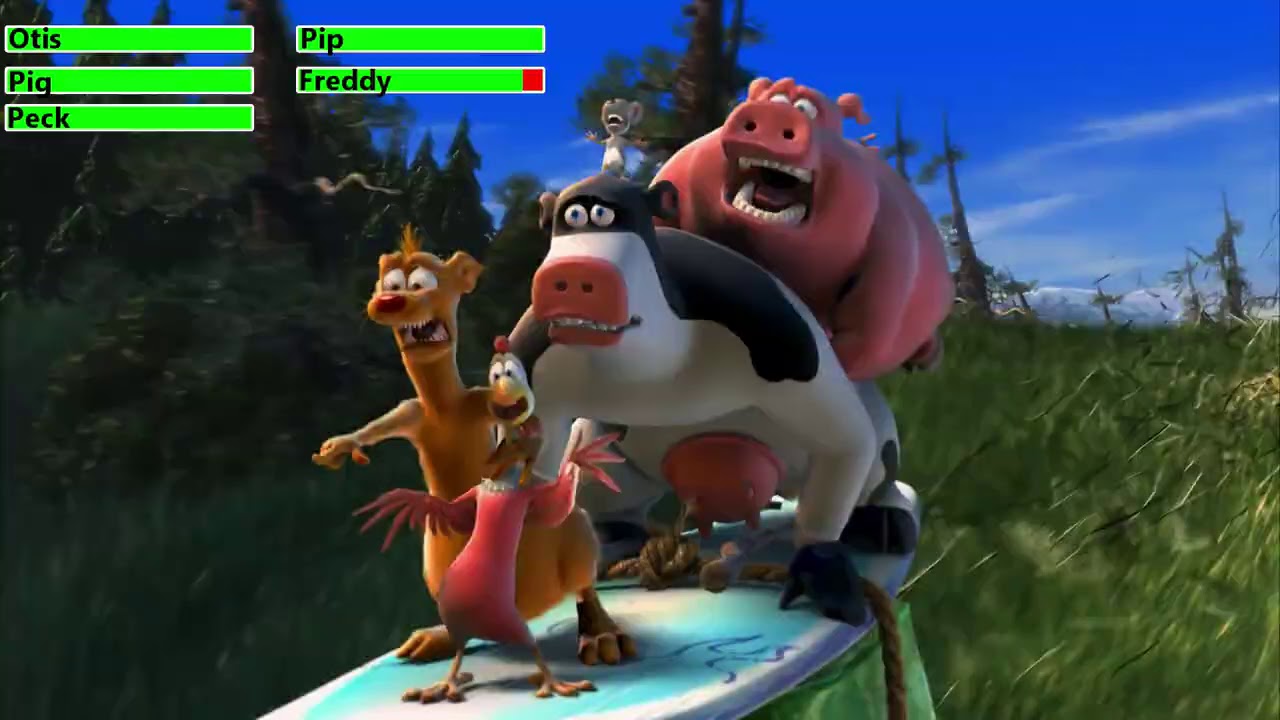 Barnyard (2006) Hill Surfing Scene with healthbars (60K Subscriber Special)