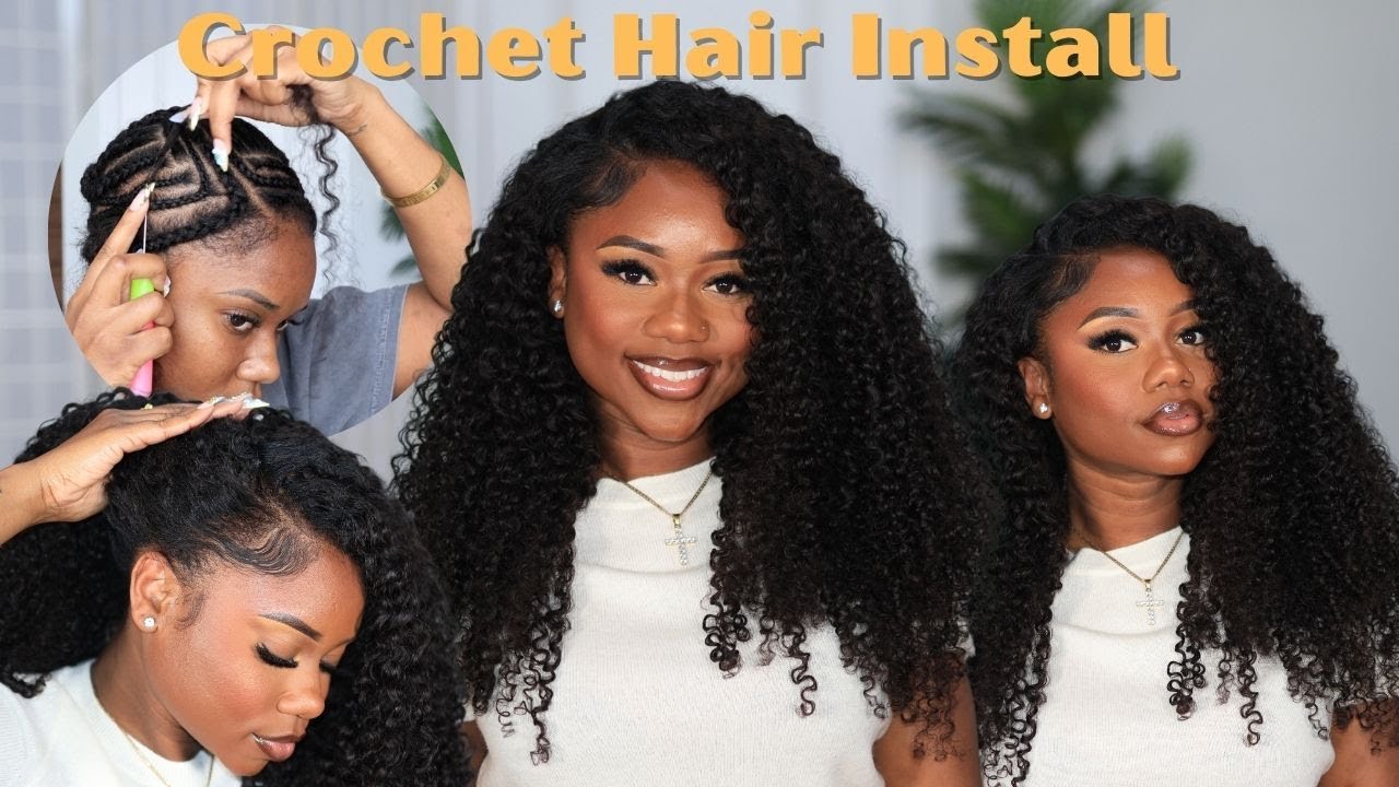 Crochet Hair Install Tutorial | Natural Hair Blend Technique | Burmese Curly Texture ft. Omgherhair