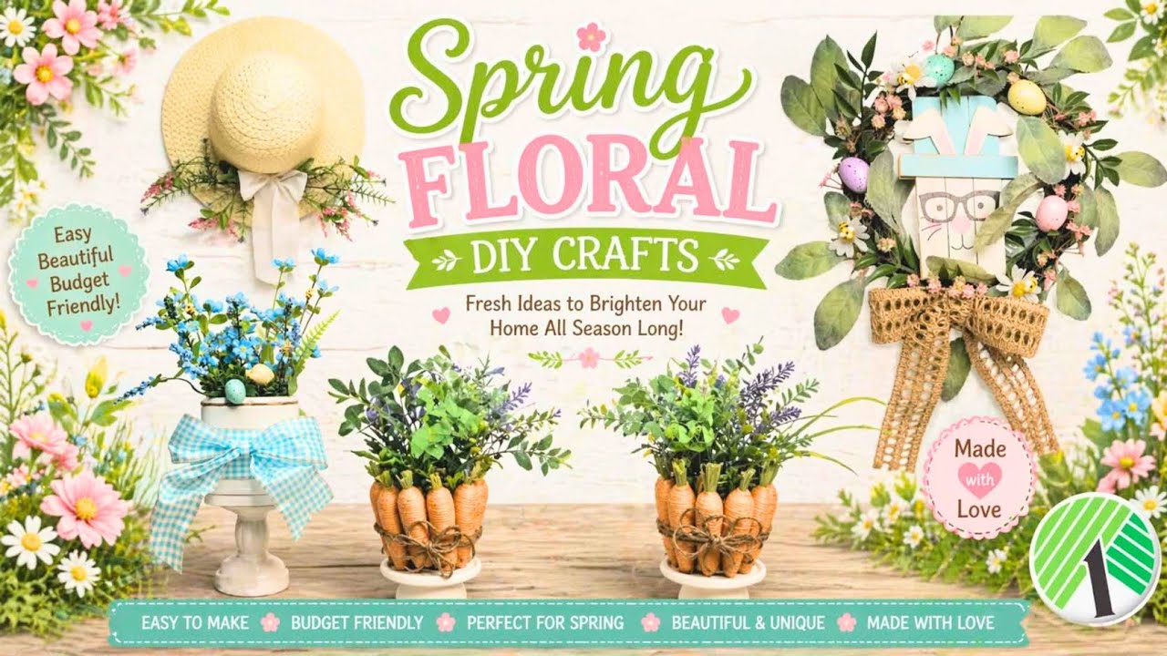 *Must See* Fun & Easy #dollartreediys Spring & Easter Floral Centerpieces/Door Hangers Crafts Flips