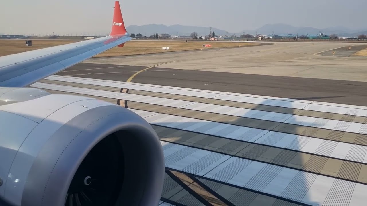 T'way Air Boeing 737 MAX 8 Takeoff