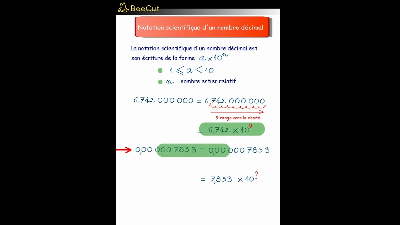 Notation scientifique d'un nombre d&eacute;cimal  #mathscoll&egrave;ge  #notationscientifique
