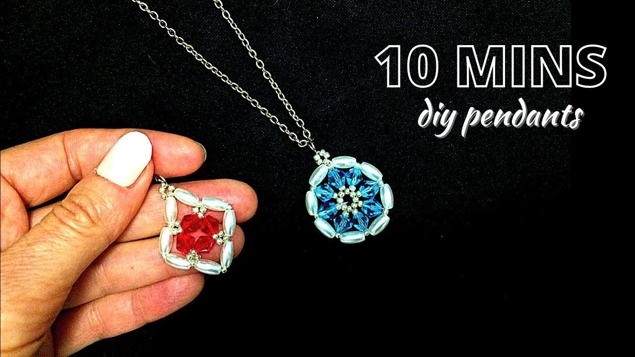 10 MINS diy pendants. Beaded pendants patterns