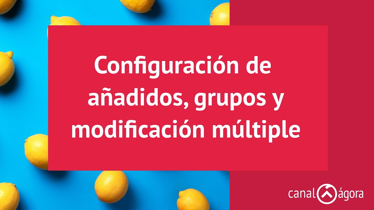 Configuración de añadidos, grupos y modificacion múltiple