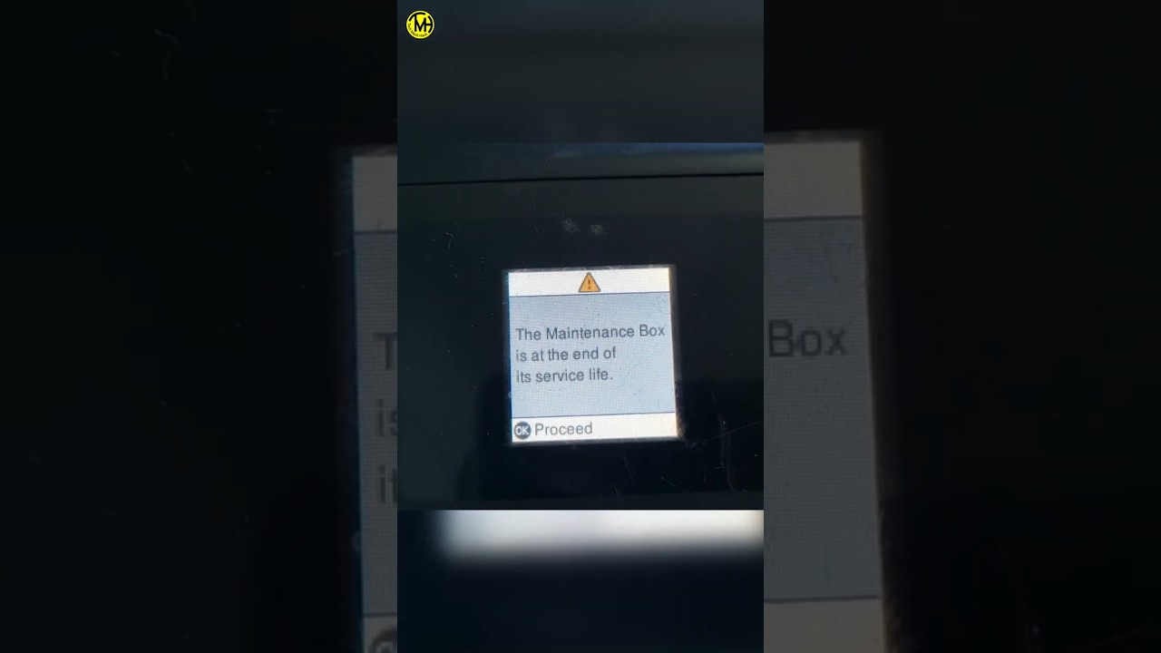 The Maintenance Box is at the end of its service life. Epson printer error  solved