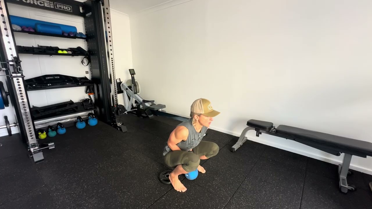 heels elevated somersault squat