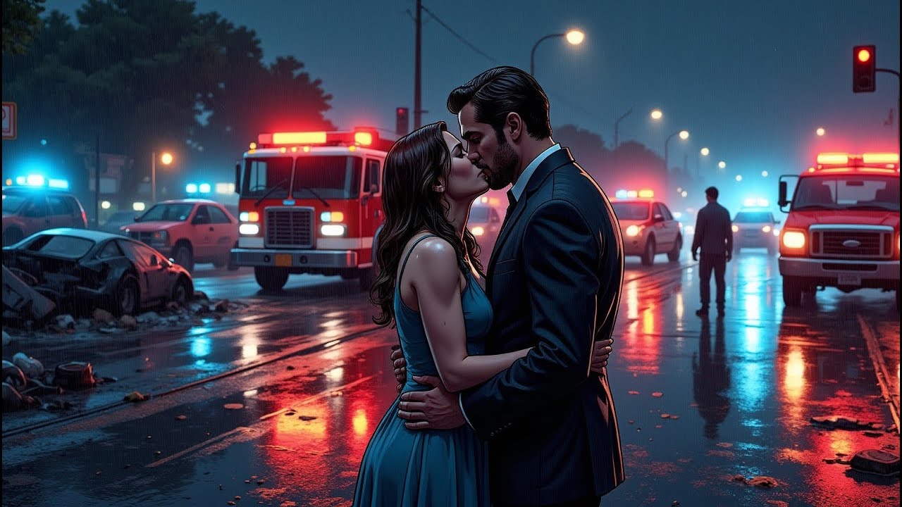 Él la besó apasionadamente en la escena del rescate.Yo me quedé bajo la lluvia —esta vez, me negué