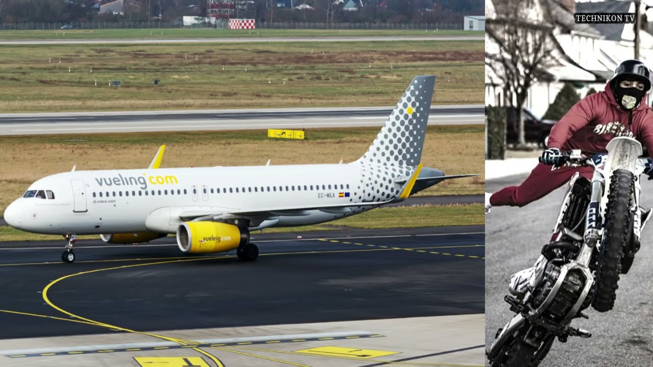 Самолет Vueling A320 совершает посадку в международном аэропорту Орли.